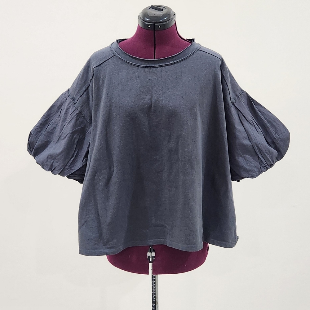 Free People Charcoal Short Sleeve Tee - Picture 2 of 5